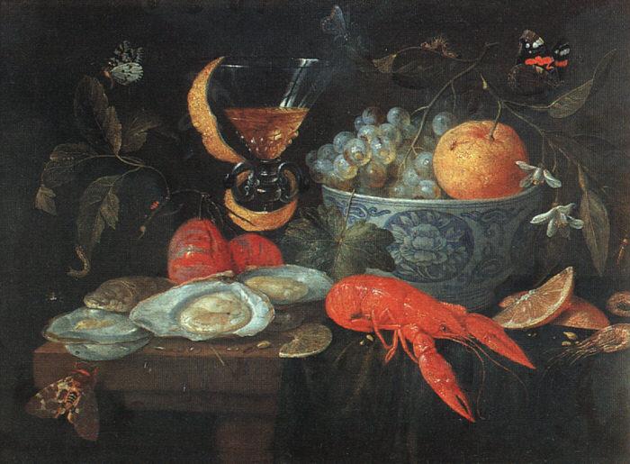 KESSEL, Jan van Still Life with Fruit and Shellfish szh Sweden oil painting art